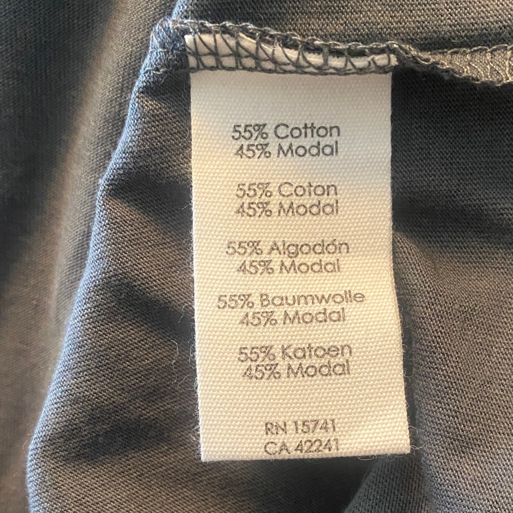 NWT Grey Long Sleeve Tee with Colorful Smiley Sleeve Cotton/Modal - Picture 9 of 10